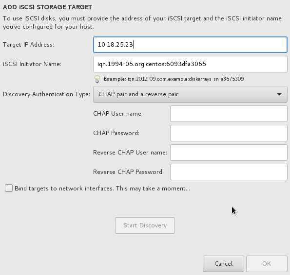 The iSCSI Discovery Details dialog.